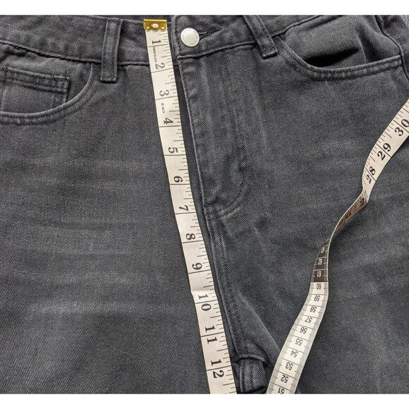 Shein Women's Jeans Black Distressed High Rise Size Small Tall - Picture 6 of 11